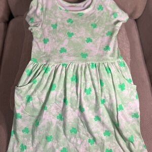 Cat & Jack Mint Clover Print Kids Dress